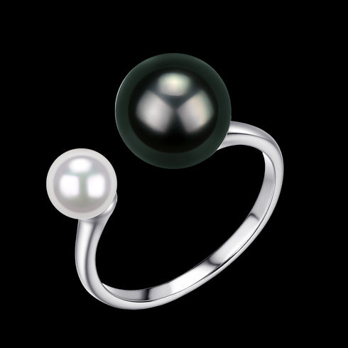 Tahitian Black Pearl Freshwater Pearl Ring